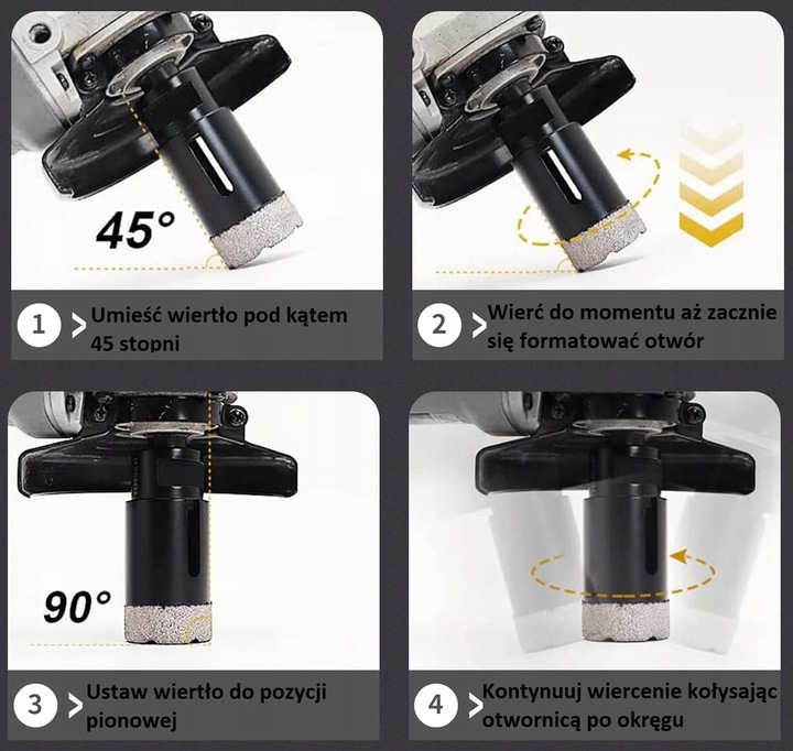 OTWORNICA DIAMENTOWA KORONKA WIERTŁO 68mm M14 DO GRES PŁYTEK GLAZURY