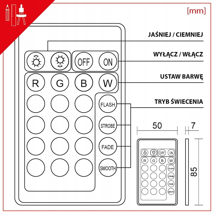 2x KLIPS LED RGB DO PÓŁKI SZKLANEJ PODŚWIETLENIE SZYBY ZMIANA KOLORÓW