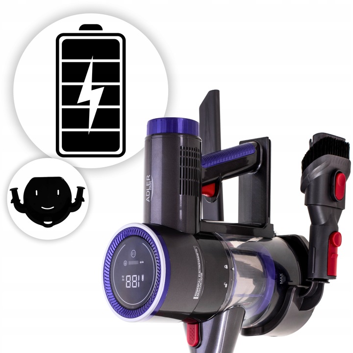 ODKURZACZ BEZPRZEWODOWY PIONOWY BEZWORKOWY MOCNY RĘCZNY