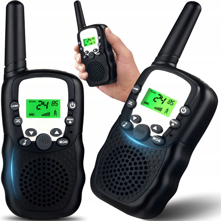 2X WALKIE TALKIE KRÓTKOFALÓWKI KRÓTKOFALÓWKA PMR Z LATARKĄ I WYŚWIETLACZEM