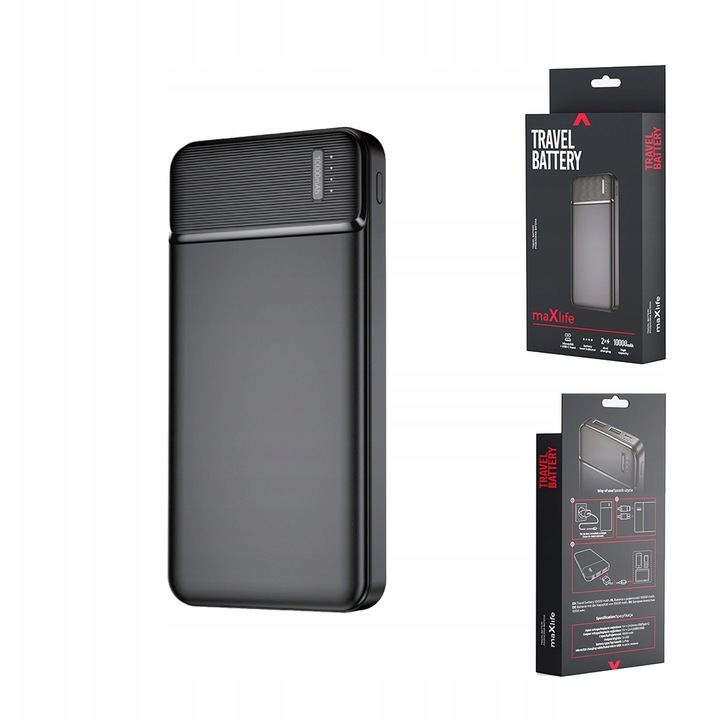 Maxlife power bank MXPB-01 10000 mAh czarny
