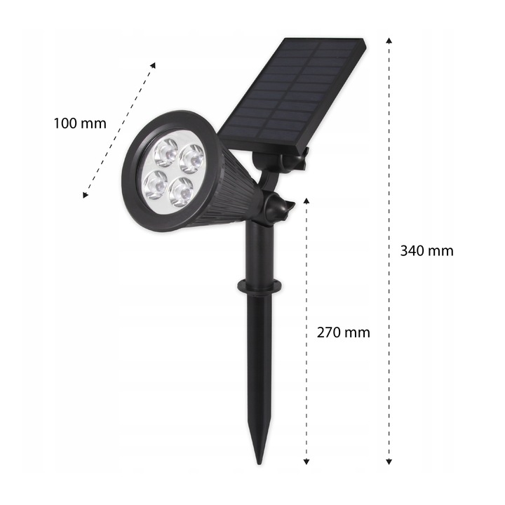 REFLEKTOR ogrodowy WBIJANY szpikulec LED SOLARNY