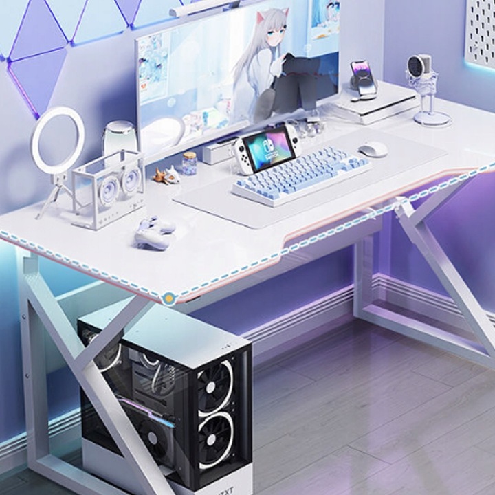 BIURKO GAMINGOWE STÓŁ DLA GRACZA KOMPUTEROWE BIAŁE DUŻE NOWOCZESNE 120