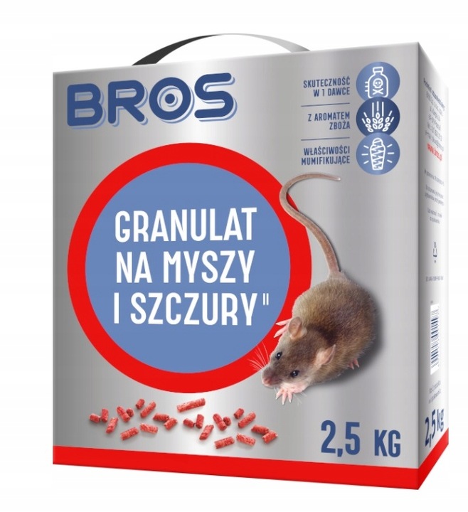 BROS granulat trutka na myszy i szczury 2,5kg