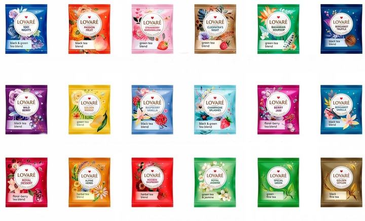 Zestaw Herbat Lovare Great Partea Winter Collection Kolekcja 18 smak 90 tor