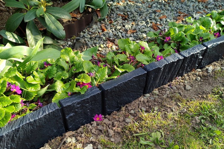 390 cm Piękna PALISADA OGRODOWA Szeroki Rant STEIN Kamień Łupany