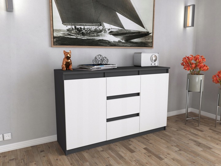 Komoda WOTAN BIALA z szufladami Duza Szafka AGA 120cm do Sypialni