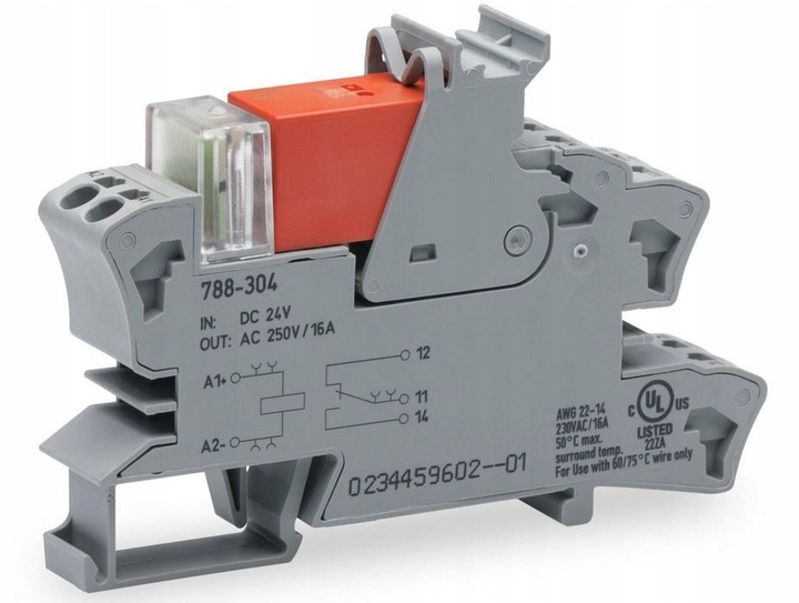 Przekaźnik z podstawką WAGO 1P 16A 24V DC, 788-304