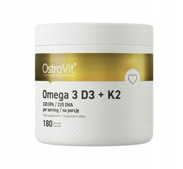 OstroVit Omega 3 D3+K2 180 kapsułek