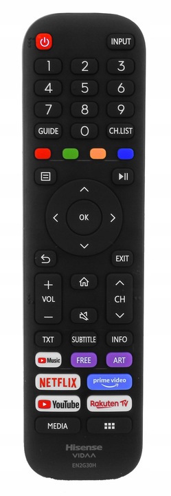 Prawdziwy Oryginalny PILOT TV HISENSE VIDAA EN2G30H EN2F30H EN2J30H EN2J30H