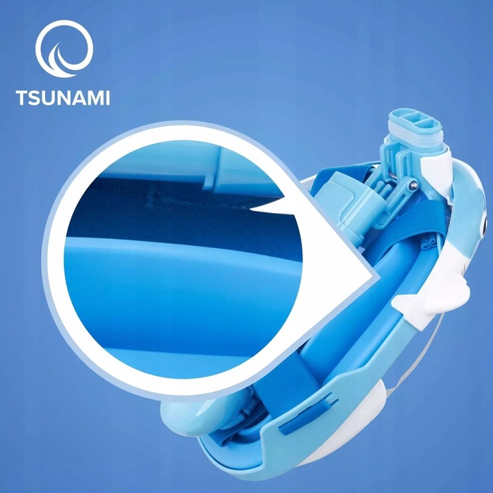 MASKA DO NURKOWANIA Z RURKĄ PEŁNOTWARZOWA PANORAMICZNA DRY TOP SHARK DZIECI