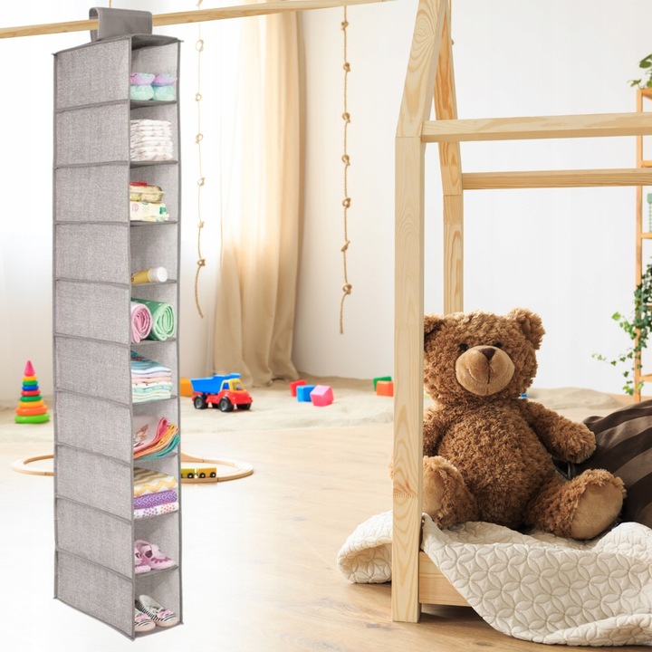 ORGANIZER WISZĄCY DO SZAFY WIESZAK 10 PÓŁEK REGAŁ