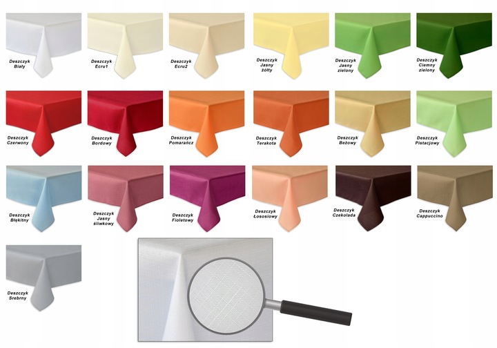 OBRUS PLAMOODPORNY - 120X160 - SOLID GŁADKI BIAŁY