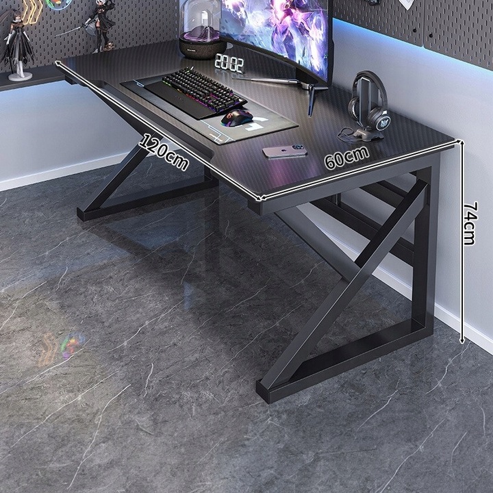 BIURKO GAMINGOWE KOMPUTEROWE CZARNE CARBON NOWOCZESNE DLA GRACZA 120
