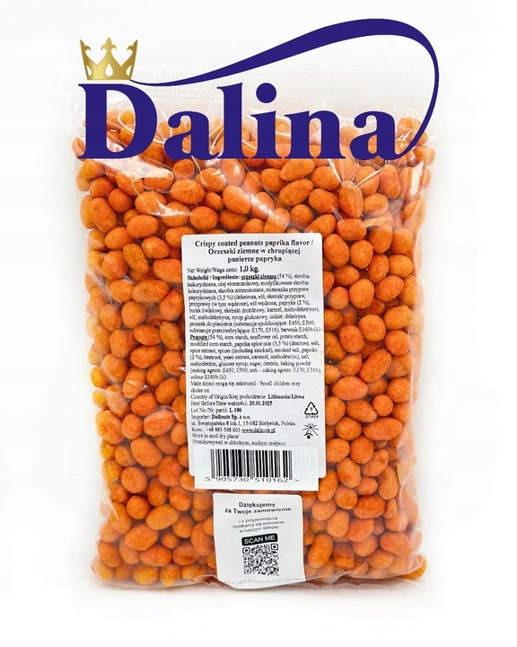 ORZESZKI ZIEMNE W PANIERCE PAPRYKOWEJ CRISPY 1000g 1kg PAPRYKOWE