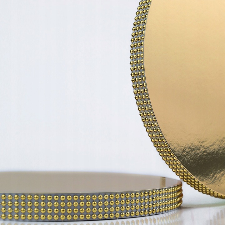 Podkład pod tort STYRODUR ZŁOTY 30 cm CEKINOWY BOK Gruby CakeDecor