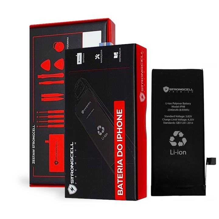 Bateria iPhone 8, A1863, A1905, A1906 Większa Pojemność STRONGCELL ŚWIEŻA