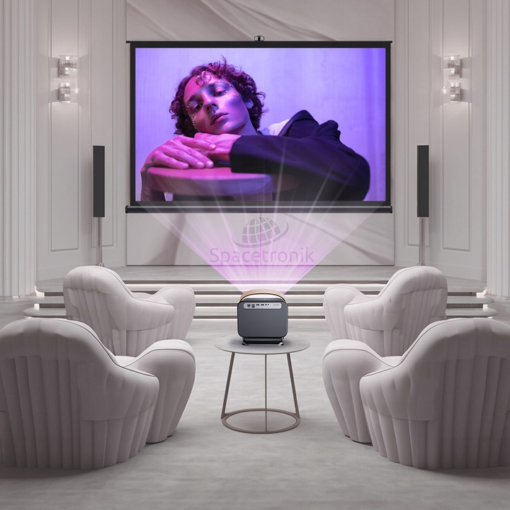 Ekran projekcyjny przenosny 84 cali 16:9 zwijany FULL HD 4K+GRATIS