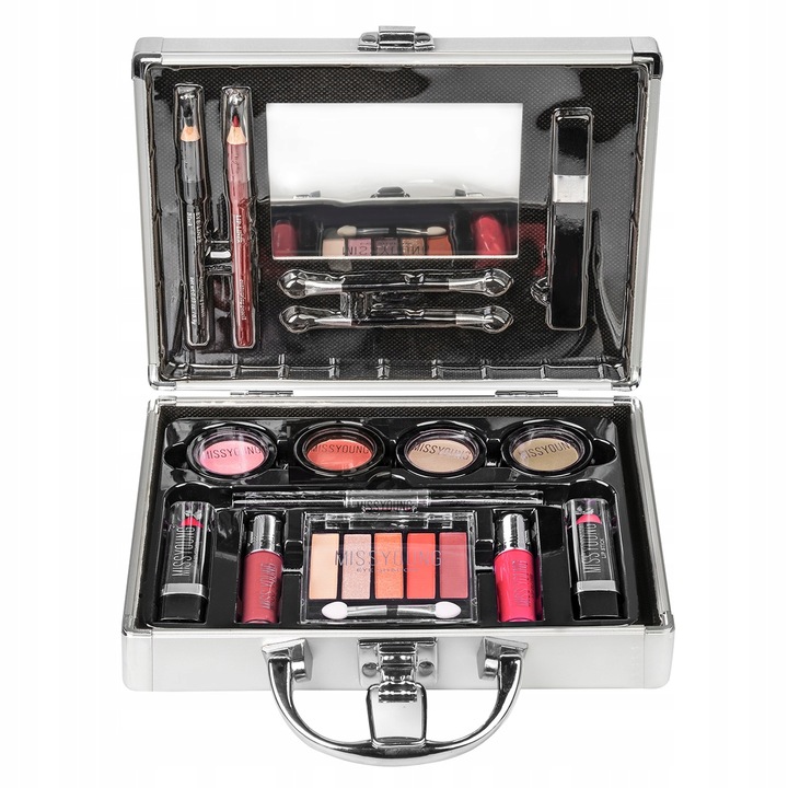 Kuferek Z Kosmetykami Walizka Zestaw Do Makijażu Makeup Paleta Cieni