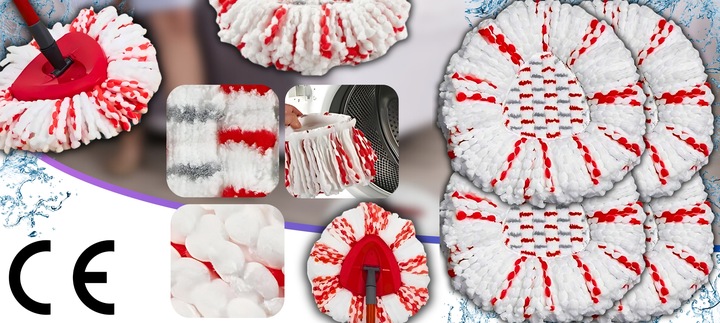 4x WKŁAD NAKŁADKA DO MOPA OBROTOWEGO VILEDA TURBO NOWY MODEL MOPOWANIE 3W1