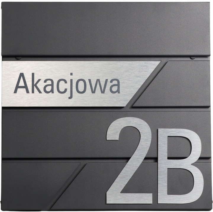DUŻA SKRZYNKA NA LISTY Z ADRESEM NUMEREM DOMU ANTRACYT RAL 7016