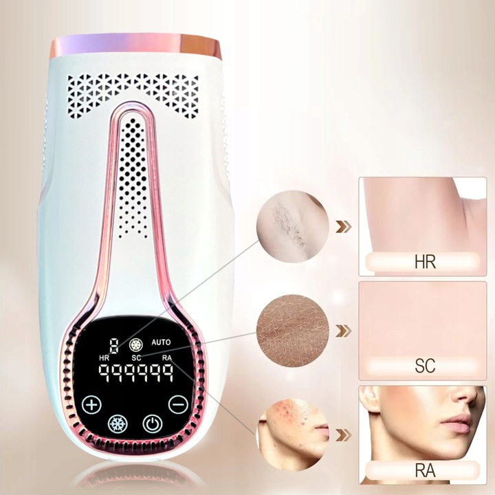 DEPILATOR IPL do WŁOSÓW CIAŁA NÓG LASEROWY BEZPIECZNY BEZBOLESNY CHŁODZENIE