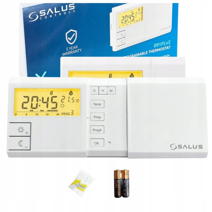 SALUS 091FLV2 PRZEWODOWY STEROWNIK PROGRAMOWALNY TYGODNIOWY KOTŁA PIECA CO