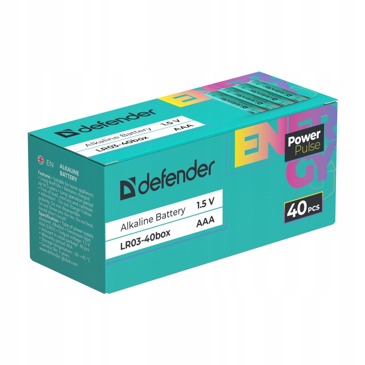 40x BATERIE BATERIA ALKALICZNE PALUSZKI DEFENDER POWERPULS LR03 R3