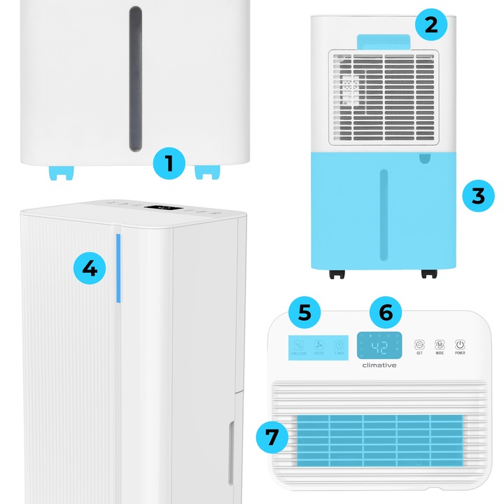 Cichy Osuszacz Powietrza 12L/24H WAVE Pochłaniacz Wilgoci ION+WIFI 40
