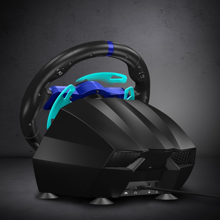 F111 FLASHFIRE Kierownica 900° PC/PS5/Switch z wibracjami 3 pedały 6 biegów