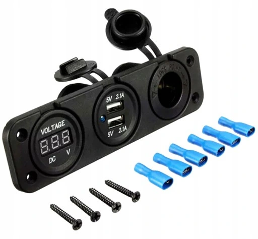 PLS37A GNIAZDO ZAPALNICZKI 12V USB 2.1A WOLTOMIERZ