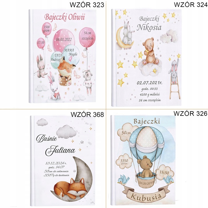Bajki dla dzieci prezent na Roczek Chrzest Urodziny Imię dziecka