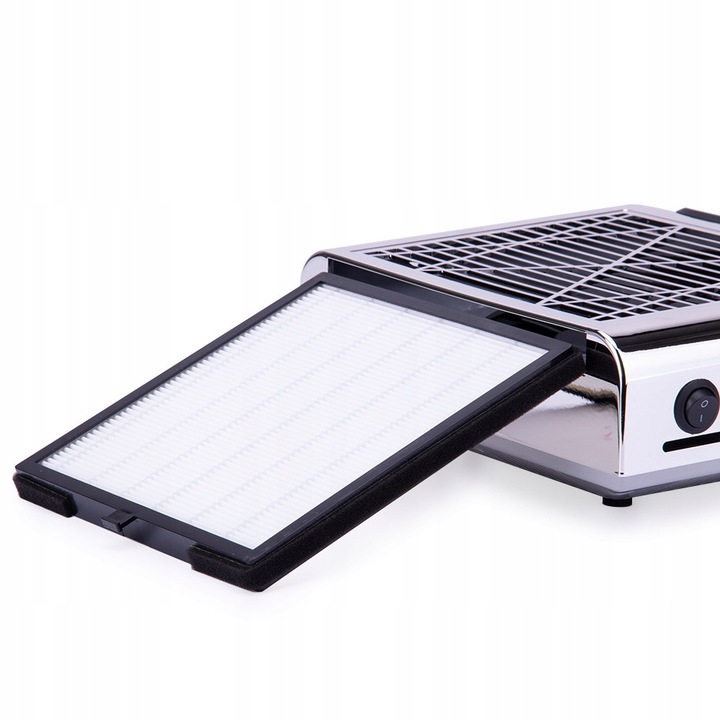 Pochłaniacz Pyłu Do Paznokci MOLLYLAC Kasetowy Filtr Mocny Srebrny 80W