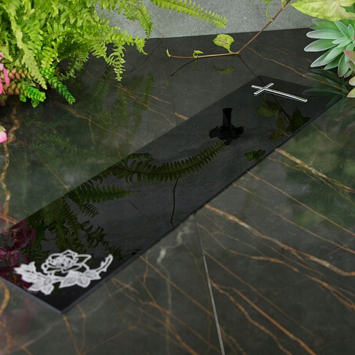 Tacka PODSTAWKA POD ZNICZ Świeczki na GRÓB ZNICZE 60X15 SZKŁO AKRYLOWE