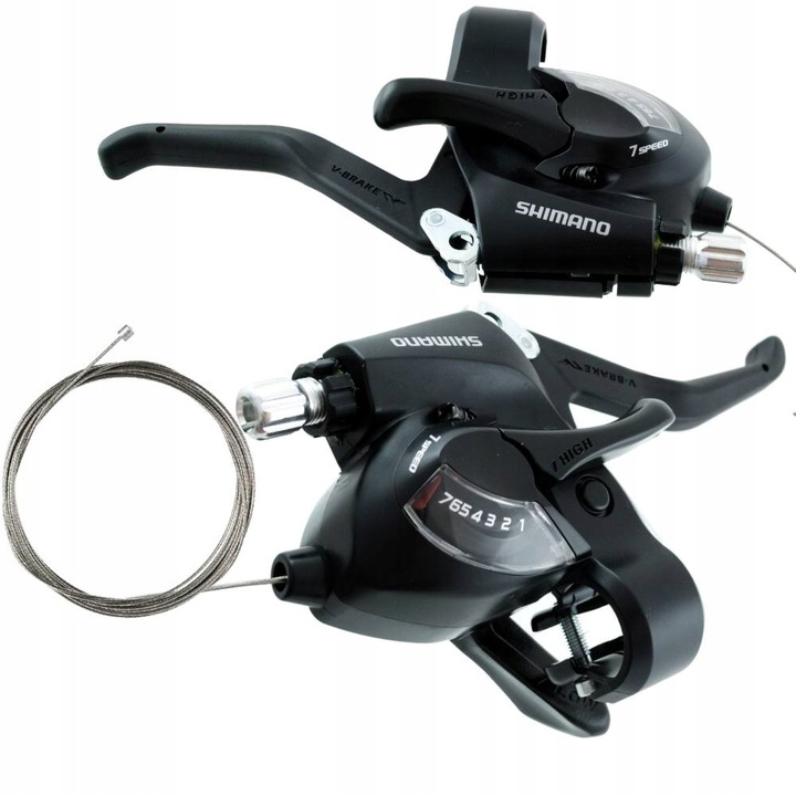 Klamkomanetka Prawa Tył Czarna Shimano ST-EF41 7 Rzędowa