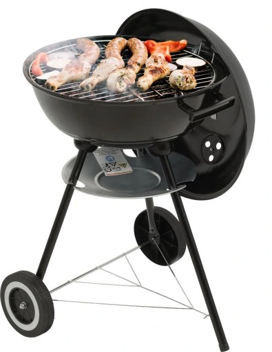 GRILL WĘGLOWY OGRODOWY OKRĄGŁY Z POKRYWĄ POPIELNIK