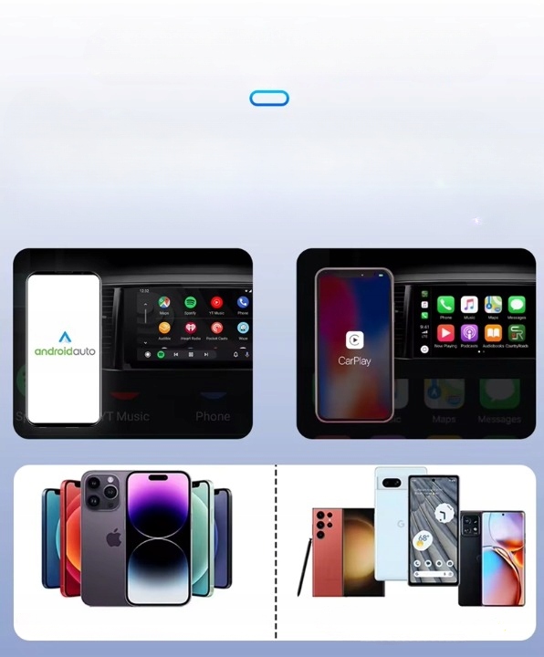 BEZPRZEWODOWY ADAPTER ANDROID AUTO CARPLAY 2W1 IPHONE USB USB-C