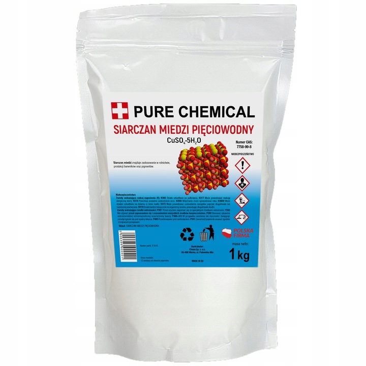 SIARCZAN MIEDZI PIĘCIOWODNY CUSO4 CZYSTY BEZ DODATKÓW 1kg