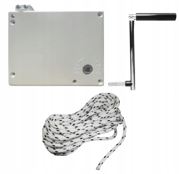 ZWIJACZ KORBOWY NA LINKĘ Z KORBĄ SELVE + LINKA 7MB BIAŁY do rolet zewn