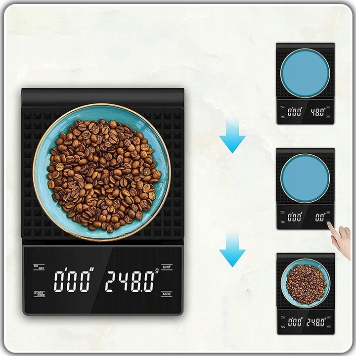 WAGA KUCHENNA DOMOWA PRECYZYJNA ELEKTRONICZNA 3KG KAWY WYŚWIETLACZ