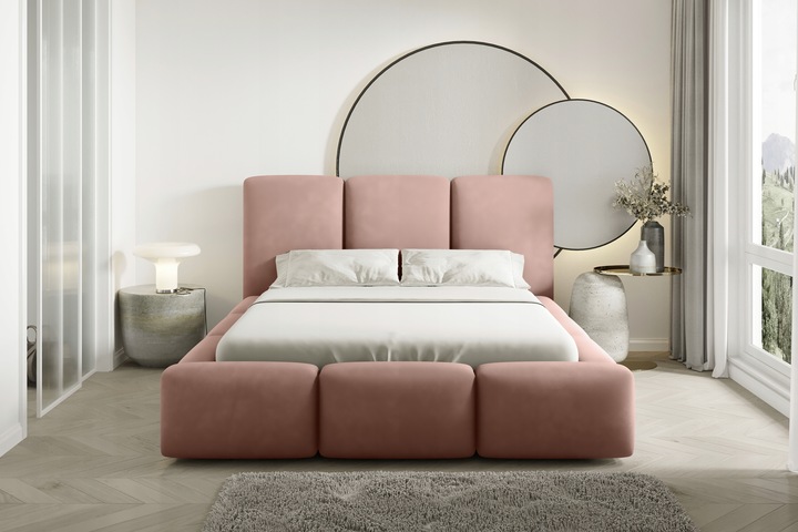 Łóżko Tapicerowane Bubble 180x200 z Pojemnikiem Stelaż Podnoszony