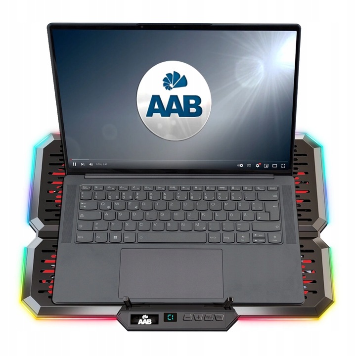 AAB EFFECTUM CICHA PODKŁADKA CHŁODZĄCA LAPTOP PODSTAWKA NOTEBOOK RGB 9-17"