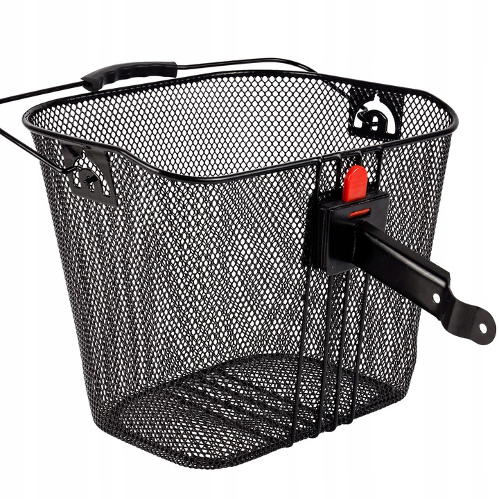KOSZYK KOSZ METALOWY ROWEROWY NA ROWER PRZEDNI Z UCHWYTEM CLICK CZARNY DUŻY