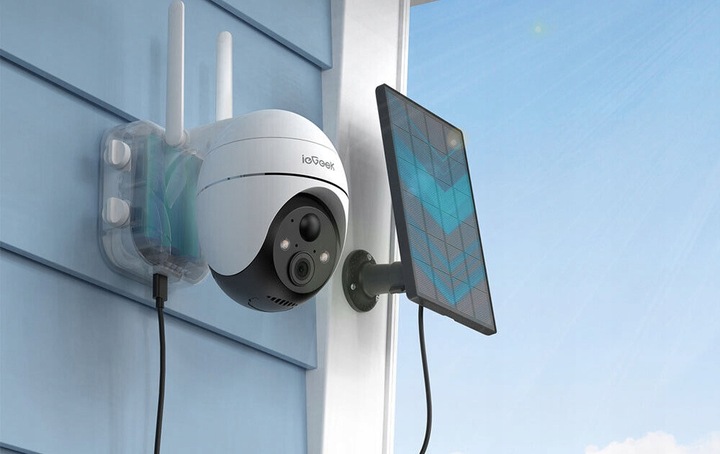 ZEWNĘTRZNA SOLARNA KAMERA OBROTOWA BATERIE WIFI 3MP 64GB Z PANELEM SOLARNYM