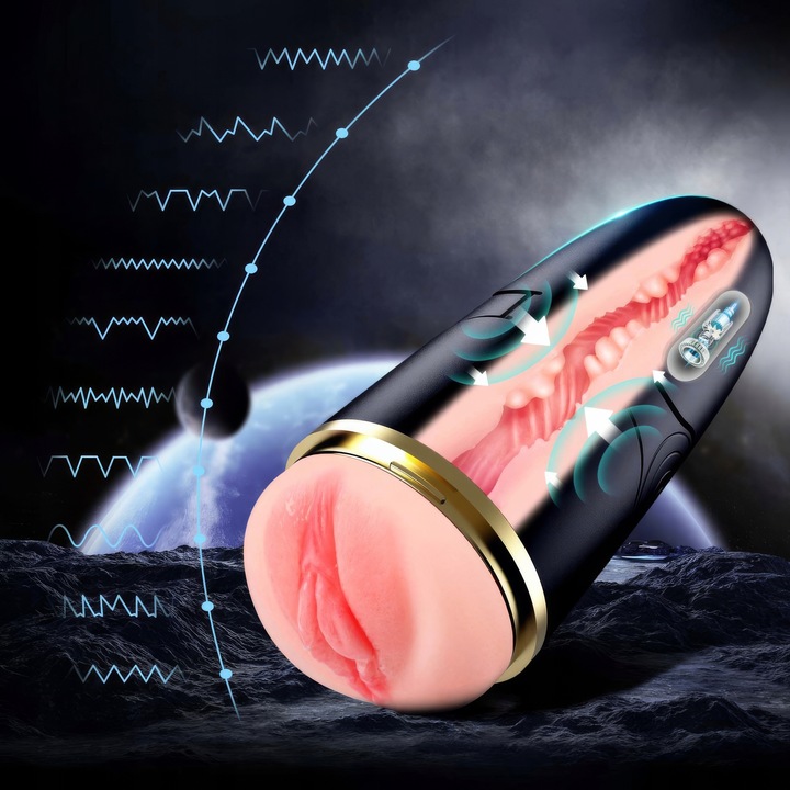 Automatyczny Masturbator Męski Ssący Realistyczna Pochwa Wypustki 10 Trybów