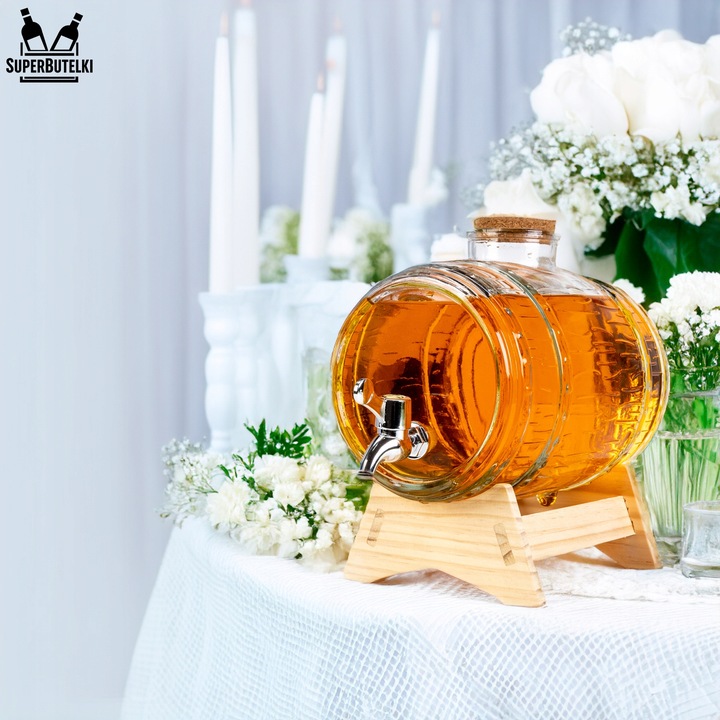 BECZKA SZKLANA 3L BECZUŁKA ANTAŁEK NA NAPOJE LEMONIADĘ WÓDKĘ WINO BIMBER