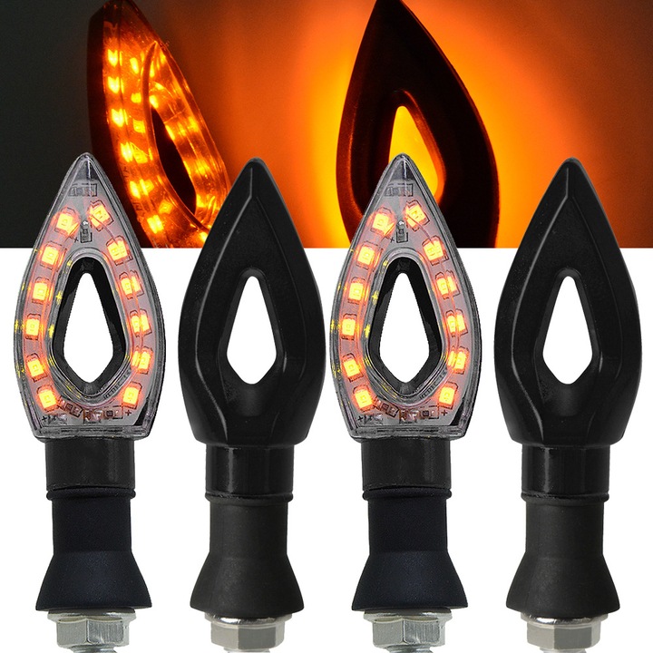 Kierunkowskazy kierunki MOTOCYKLOWE STRZAŁKI 12 LED 4 szt KOMPLET MIGACZE