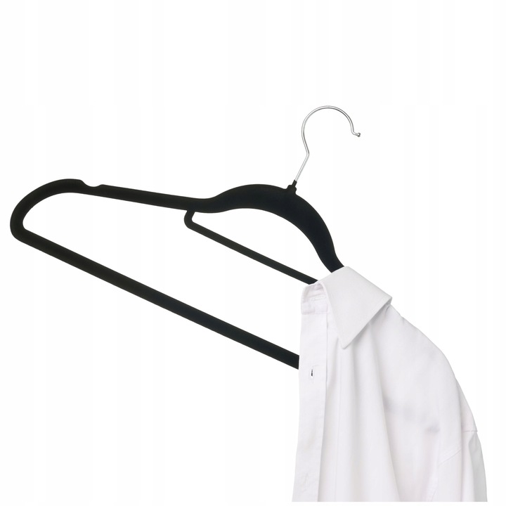 WIESZAK WELUROWY NA UBRANIA WIESZAKI WELUROWE NA ODZIEŻ X30 CZARNE