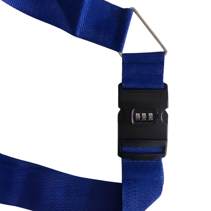 PAS DO WALIZKI ZABEZPIECZAJĄCY SPINAJĄCY BAGAŻ PODWÓJNY Z SZYFREM NIEBIESKI