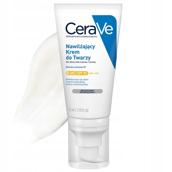 CeraVe Zestaw Nawilżający Krem do Twarzy SPF 50 52ml + Żel Myjący 236 ml